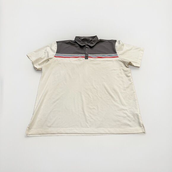 Travis Mathew Other - Travis Mathew Mens White Gray 1/4 Button Polo Short Sleeve Golf Shirt Size XXL